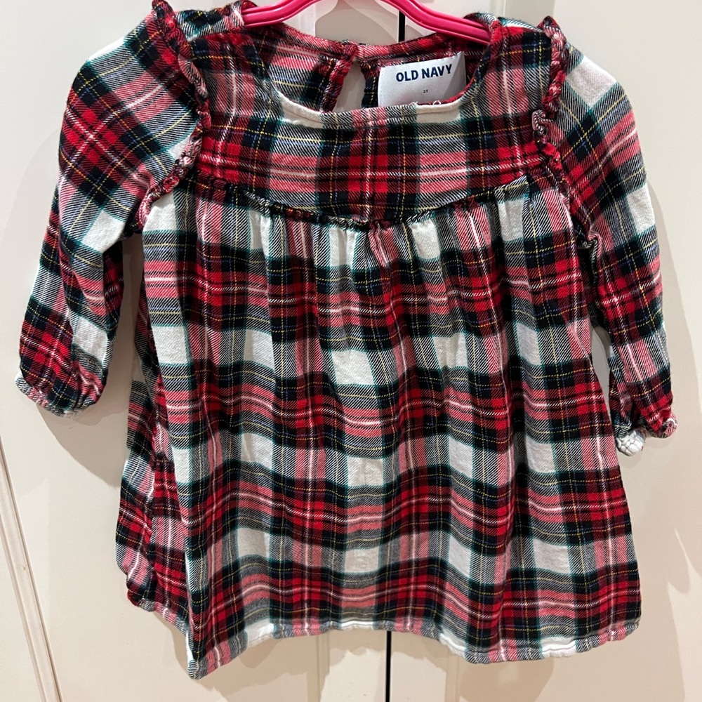 Old Navy 2t red white Plaid Christmas dress